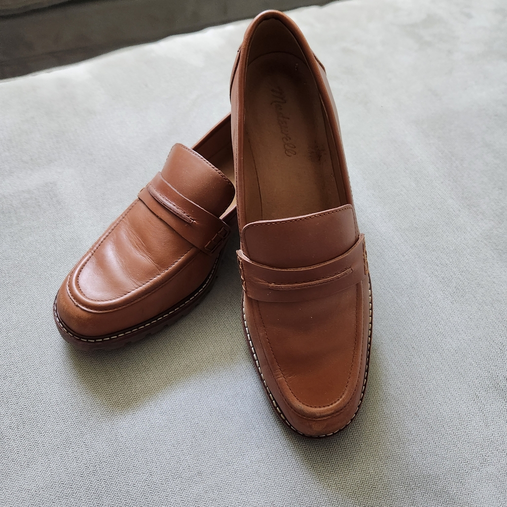 Madewell Corinne Lugsole Brown Leather Loafers